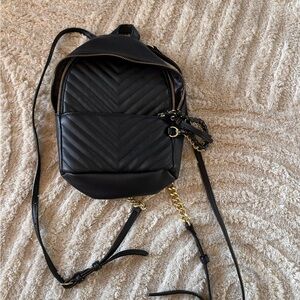 Black Quilted Leather Backpack